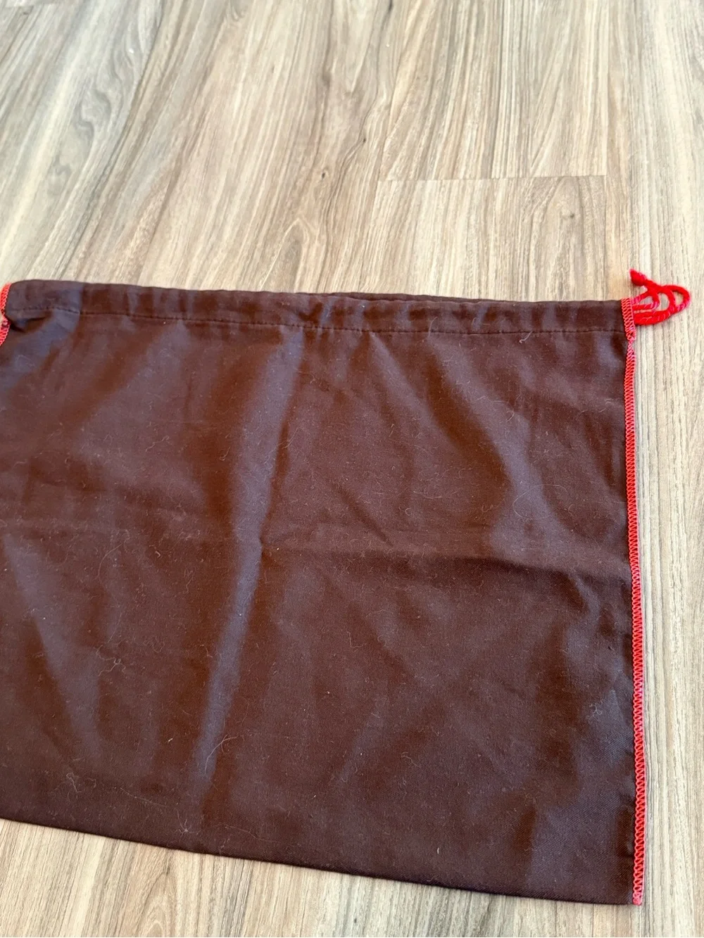 COACH Brown Dust Bag with Red Trim and Drawstring 16” x 13.5”